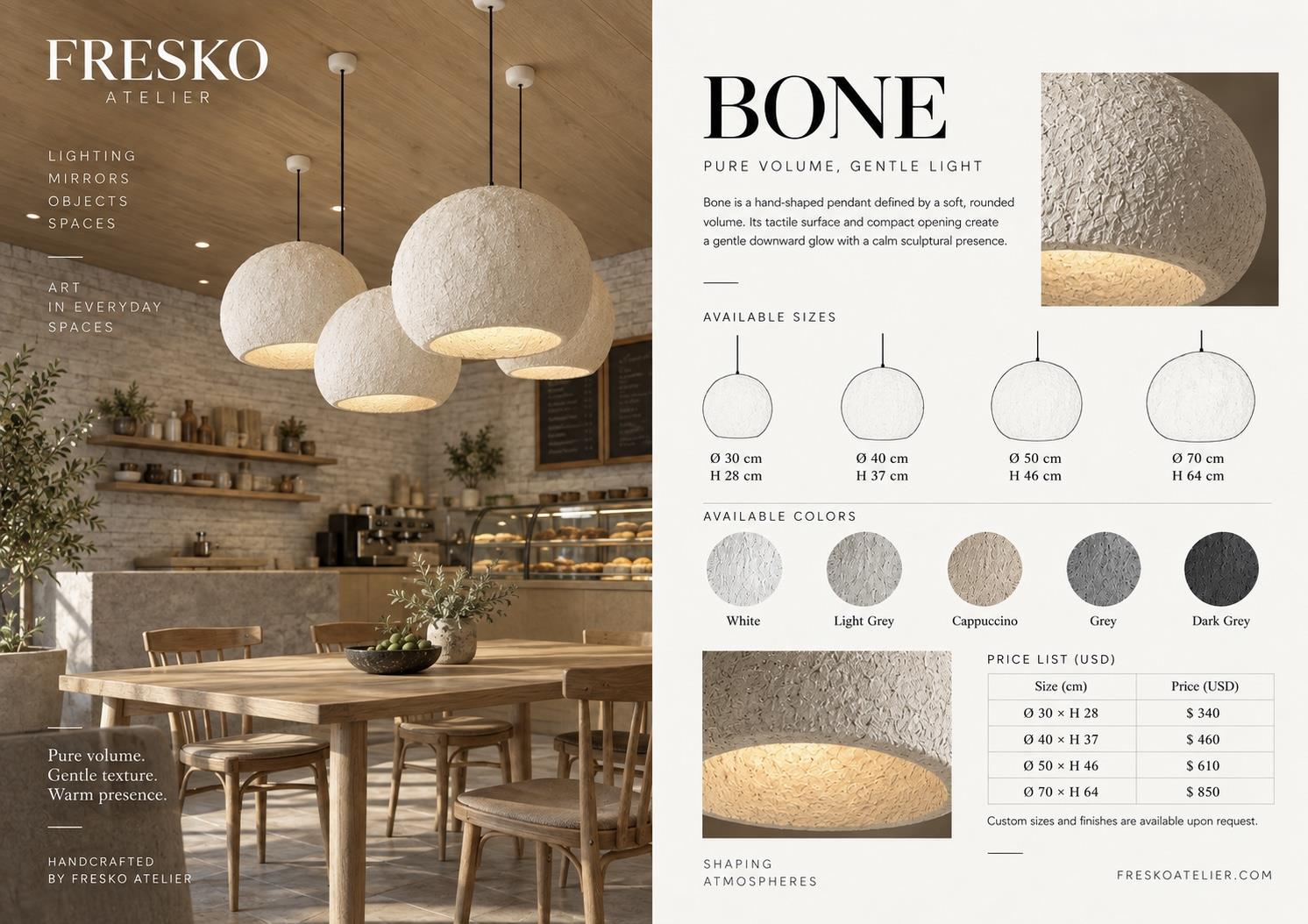 BONE — Pendant lights